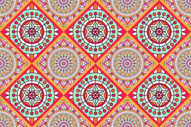 Naadloos patroon met etnische mandala-ornament