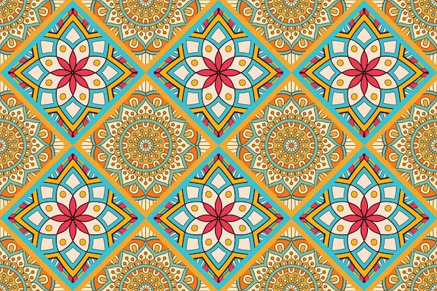 Naadloos patroon met etnische mandala-ornament