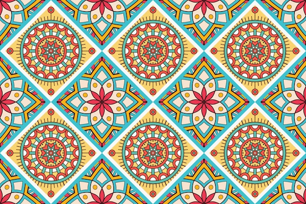 Naadloos patroon met etnische mandala-ornament