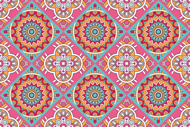 Naadloos patroon met etnische mandala-ornament