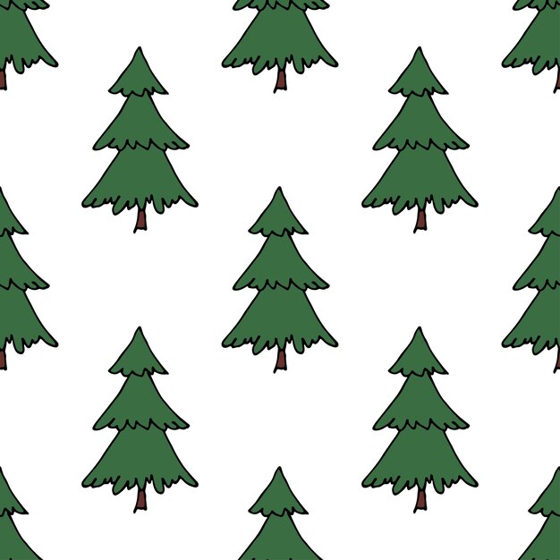 Naadloos patroon met geometrische minimale scandinavische kerstboom doodle voor decoratieve druk verpakking papier groetekaartjes en stof