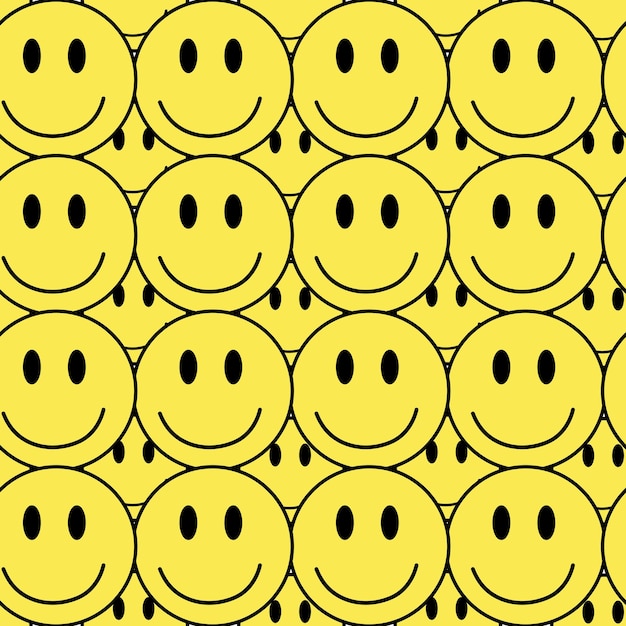 Vector naadloos patroon met glimlachpictogrammen