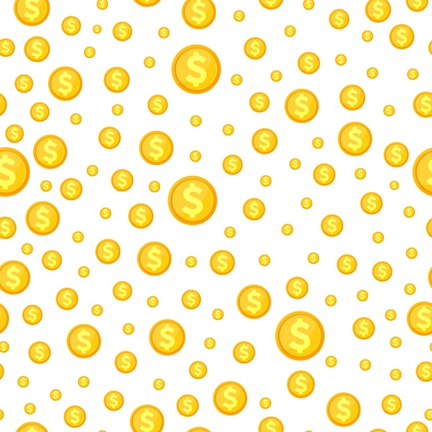 Naadloos patroon met gouden munten Shoppings poster ontwerp sjabloon Winkel verkoop achtergrond laden