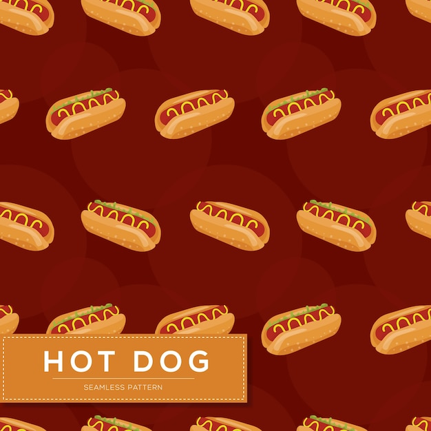 Naadloos patroon met hotdog
