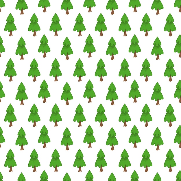 Naadloos patroon met kerstbomen en slingers op een witte achtergrond Vectorillustratie