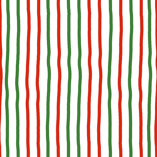 Naadloos patroon met kerstversiering rode en groene verticale lijnen op witte achtergrond