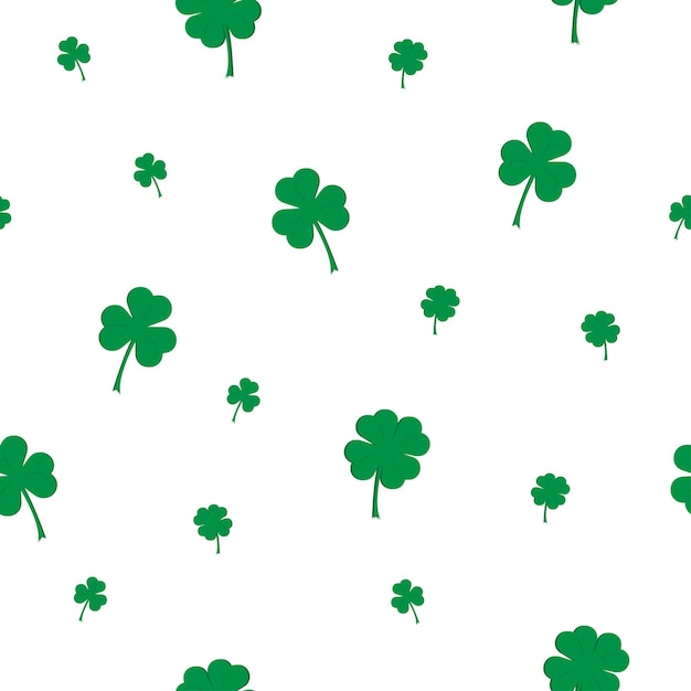 naadloos patroon met klaver, klaverblad, klaver op witte achtergrond, St. Patrick's day, vector