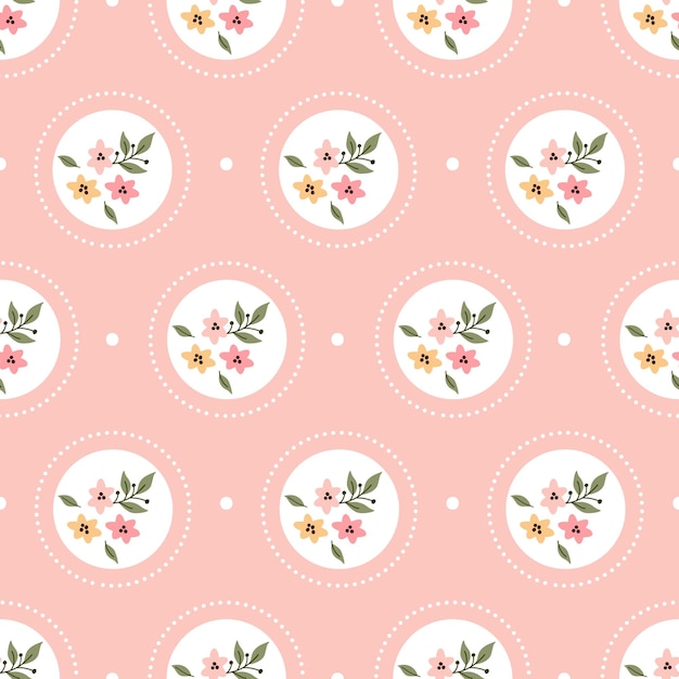 Naadloos patroon met kleine bloem en bladeren Bloemmotief op roze achtergrond Design for fashio