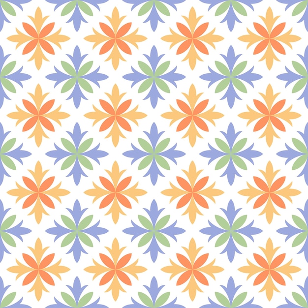 Naadloos patroon met kleurrijk abstract bloemenontwerp.