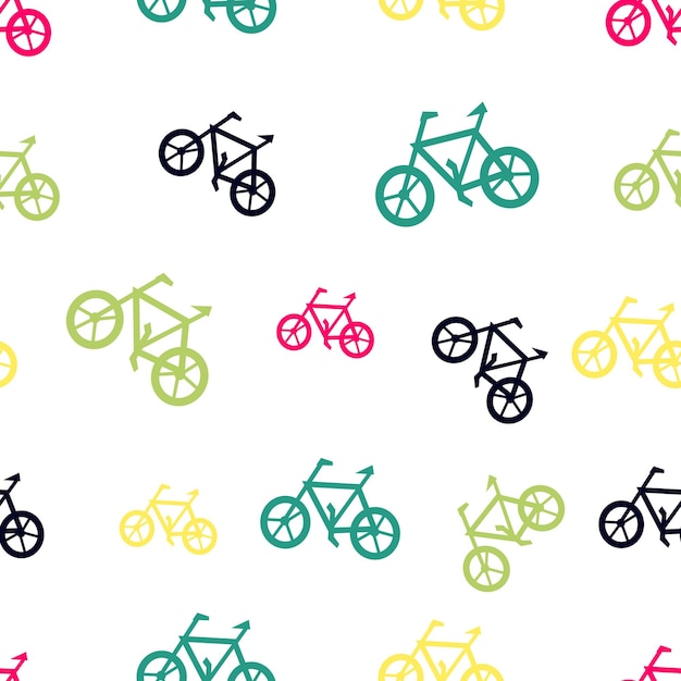 naadloos patroon met kleurrijke fietsen op witte achtergrond