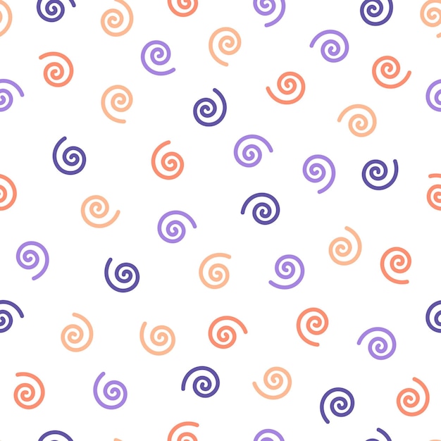 Naadloos patroon met kleurrijke spiralen.