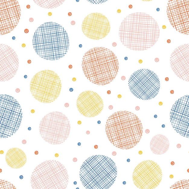 Naadloos patroon met kleurrijke textielcirkels