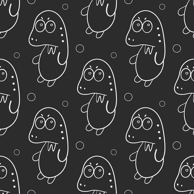 Naadloos patroon met leuke grappige monster Halloween-stijl Vectorillustratie