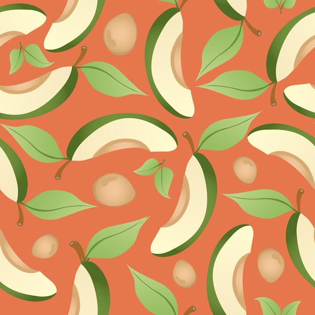Naadloos patroon met met de hand getekende groene avocado-snijden Verse biologische groenten gezonde veganistische rauwe voedingsmiddelen