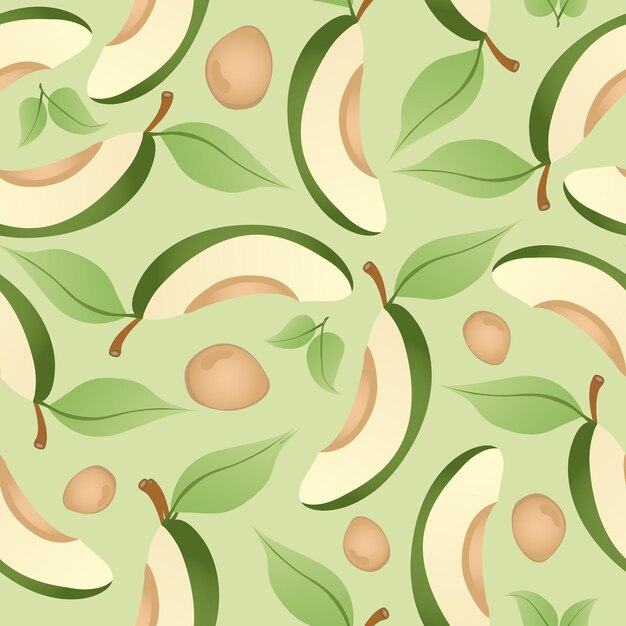 Naadloos patroon met met de hand getekende groene avocado-snijden Verse biologische groenten gezonde veganistische rauwe voedingsmiddelen