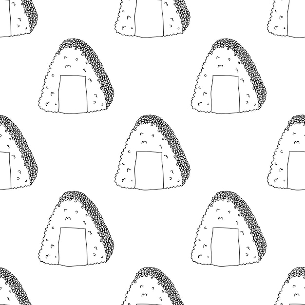 Naadloos patroon met onigiri voor decoratieve print verpakkingspapier menu behang en stof