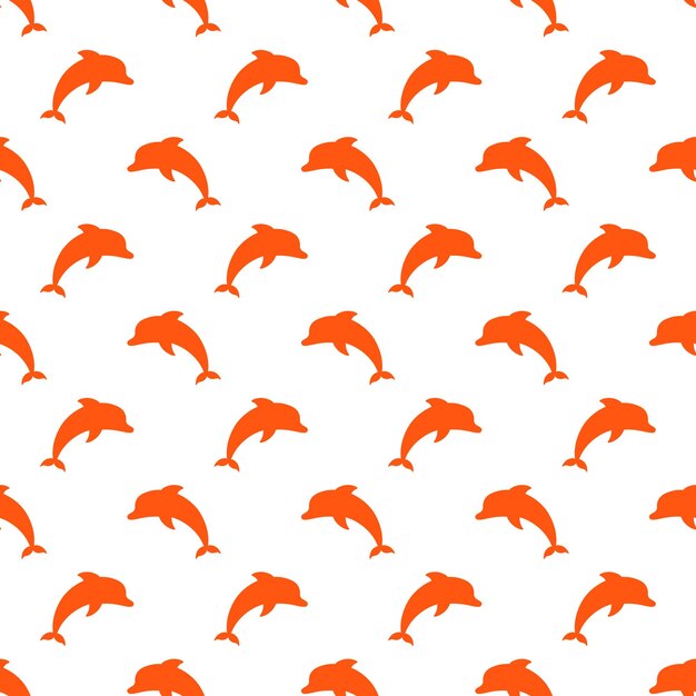 Naadloos patroon met oranje dolfijn