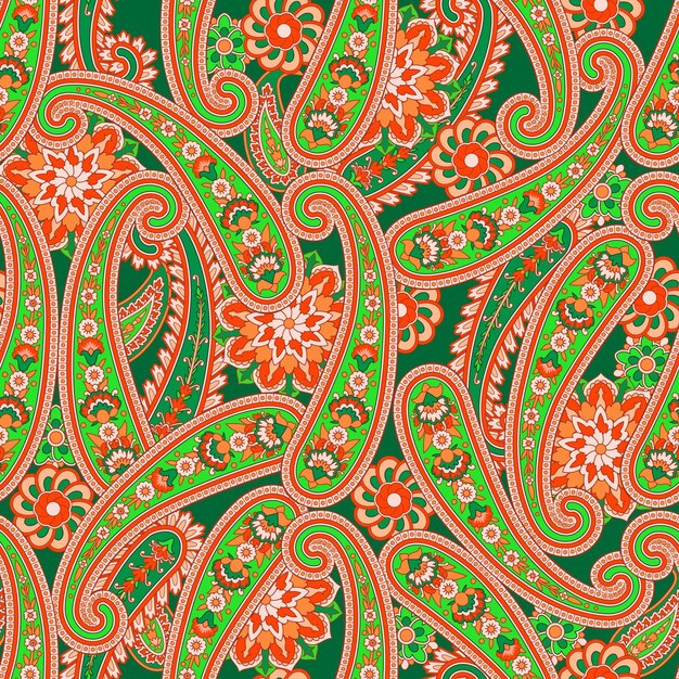Vector naadloos patroon met paisley in indiase traditionele stijl voor stoffen