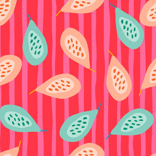 Vector naadloos patroon met papaja's papaya ornament achtergrond fruit backdrop