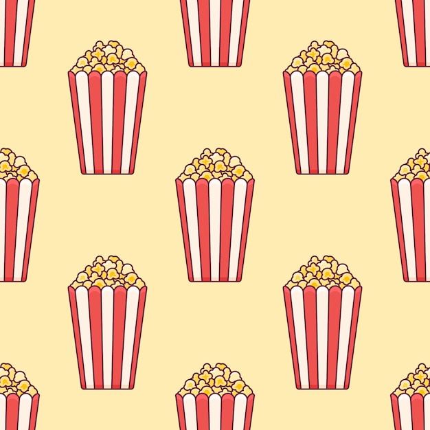 Naadloos patroon met popcornemmer.