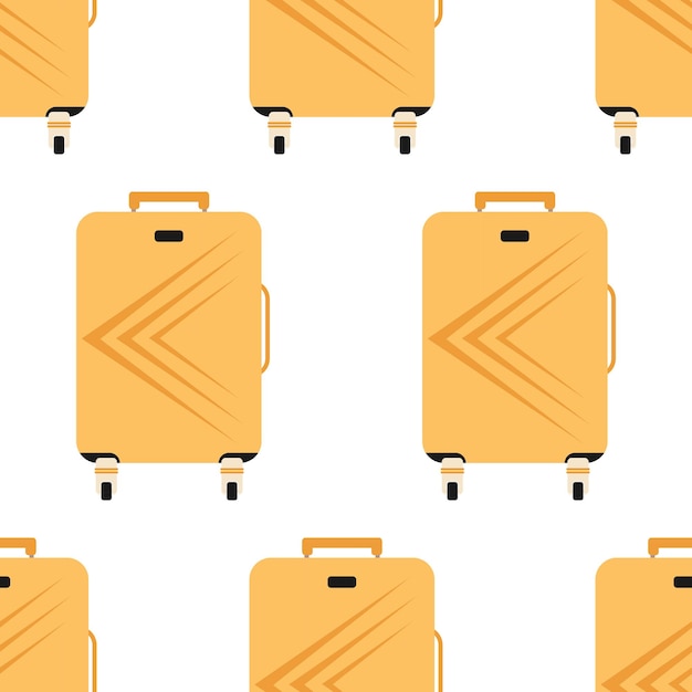 Naadloos patroon met reisplastic koffers op wiel achtergrond met reiszak kofferbak kofferbak
