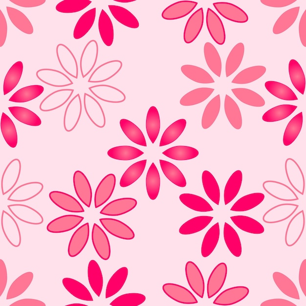 Naadloos patroon met roze bloemen.