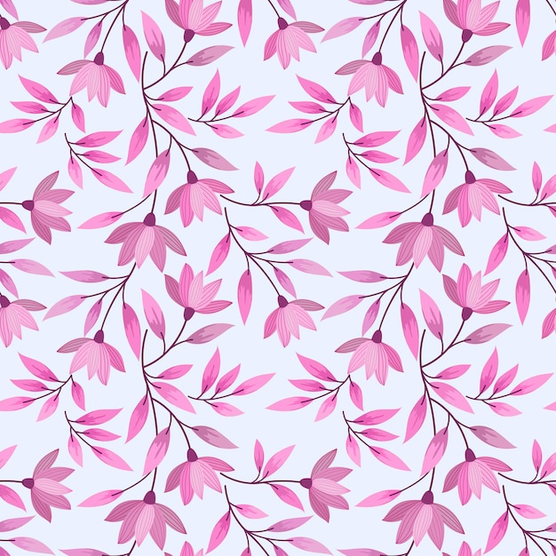 Naadloos patroon met roze bloemenontwerp.