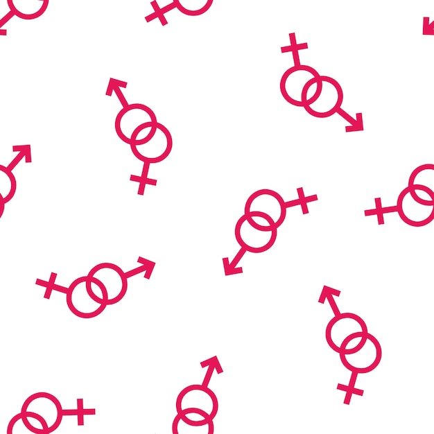 Naadloos patroon met roze geslachtssymbolen