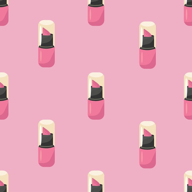 Naadloos patroon met roze lippenstiftvector