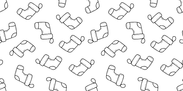 Naadloos patroon met Santasokken voor snoepjes Mooi nieuwjaarspatroon Patroon voor verpakkingen en geschenkenverpakkingen vector naadloos