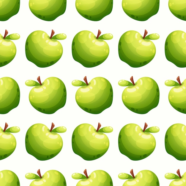 Naadloos patroon met sappige groene appel op een licht wit achtergrond zomerpatroon met fruit