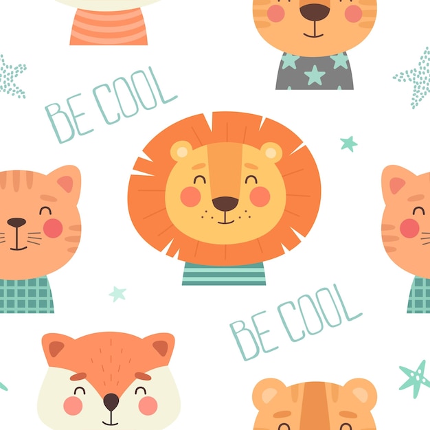 Naadloos patroon met schattige dierenprint voor stoffen bekleding inpakpapier collage Vector