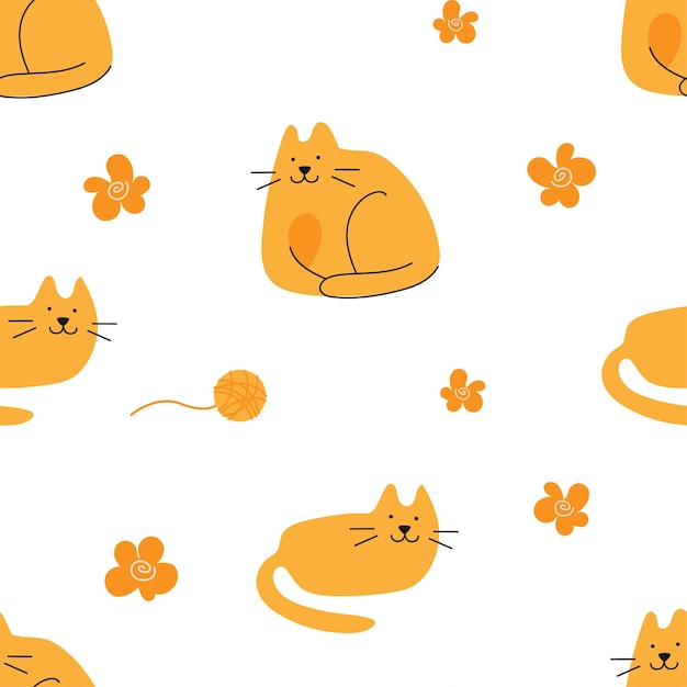 Naadloos patroon met schattige katten