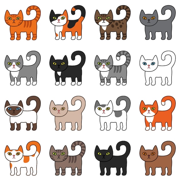 Naadloos patroon met schattige kleurrijke katten Geweldig voor stof textiel Vector illustratie