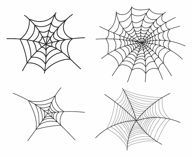 Naadloos patroon met spinnenweb Halloween decoratie Spinnen horror angst en griezelige cartoon