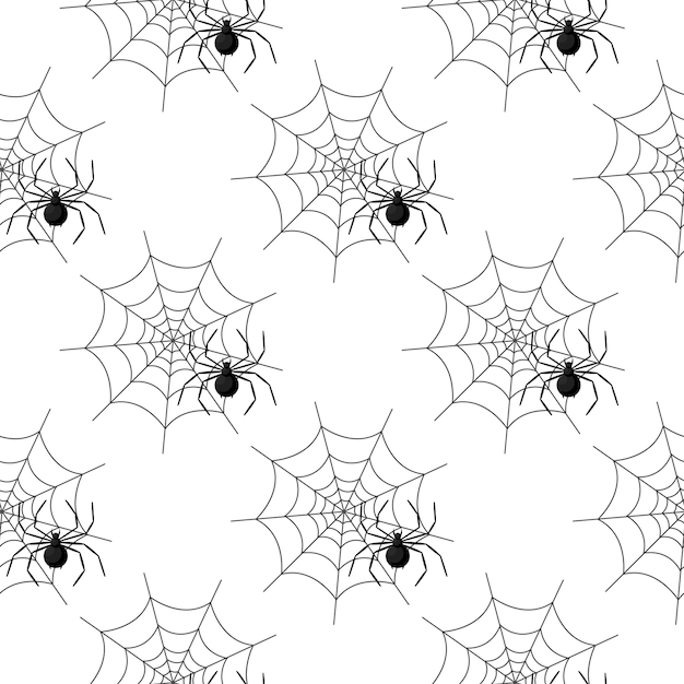 Naadloos patroon met spinneweb op halloween