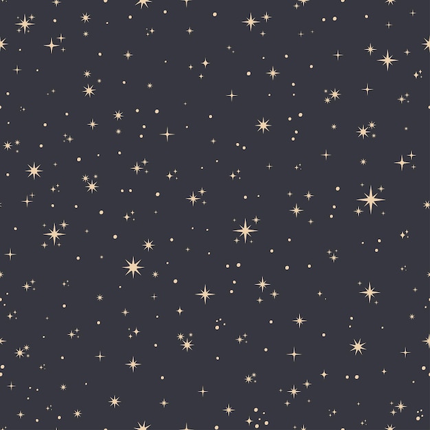 Vector naadloos patroon met sterren en grijze achtergrond