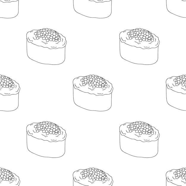 Vector naadloos patroon met sushi voor decoratieve druk verpakking papier menu behang en stof