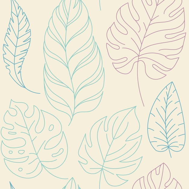 Naadloos patroon met tropische bladeren