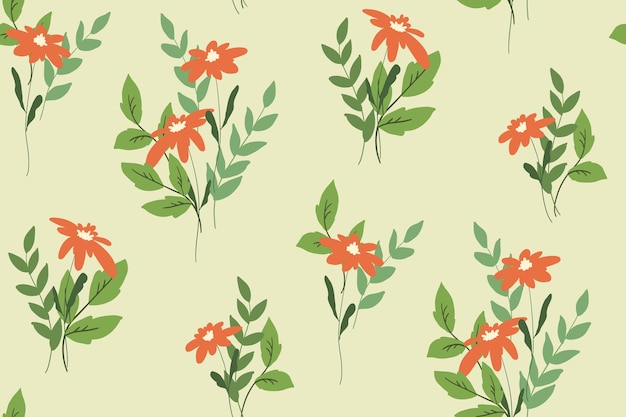 Naadloos patroon met trossen wilde bloemen op een lichtveld Romantische bloemenprint mooie botanische achtergrond met tekening planten bloemen bladeren en kruiden Vector illustratie