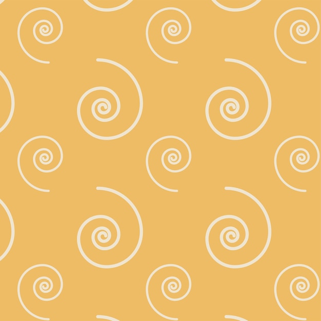 naadloos patroon met witte spiraal op gele achtergrond abstract patroon in lineaire stijl