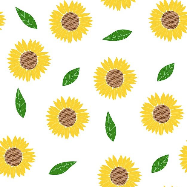 Naadloos patroon met zonnebloem. Vector illustratie.