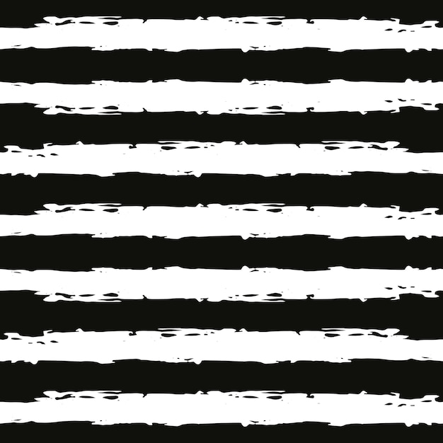 Naadloos patroon met zwart-wit gestreepte Hand getekende zwarte en gele verfstreken