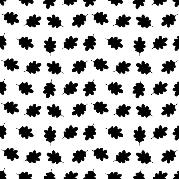 Naadloos patroon met zwarte eikenbladeren Leuk en kinderachtig ontwerp voor bed van textiel, textielbehang