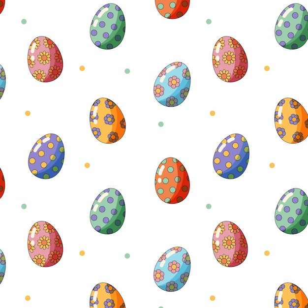 Naadloos patroon Paasachtergrond met kleurrijke eieren