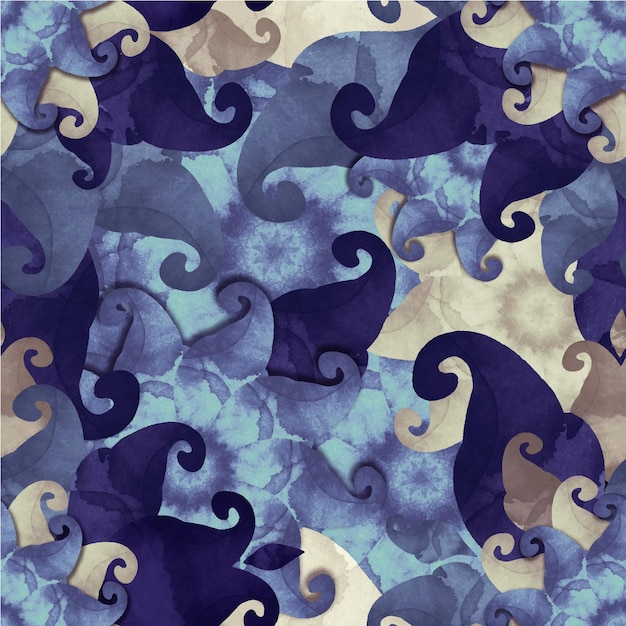 Naadloos patroon van blauwe decoratieve bloemen en patronen