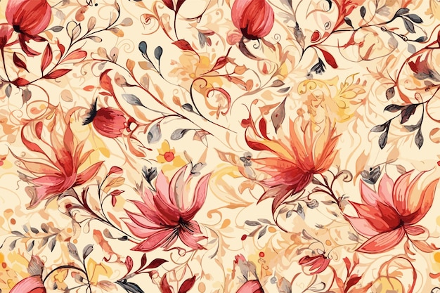 Naadloos patroon van bloemen Handgemaakte aquarel Wallpaper stof ontwerp mooi bloempatroon
