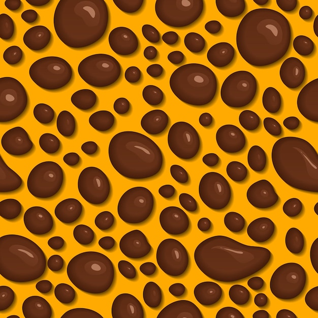 Naadloos patroon van chocoladedruppels