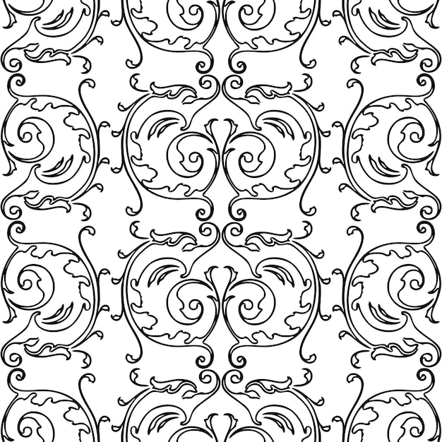 Naadloos patroon van contouren vintage decoratieve elementen