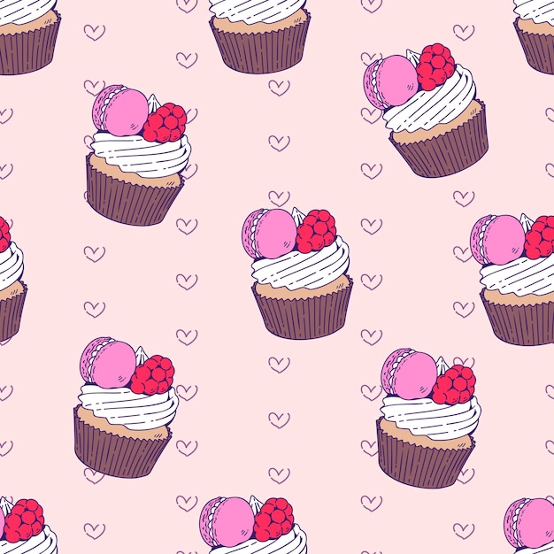 Naadloos patroon van cupcake